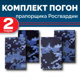 Комплект фальш-погон Росгвардии "Синяя точка" ПРАПОРЩИК (2 пары)