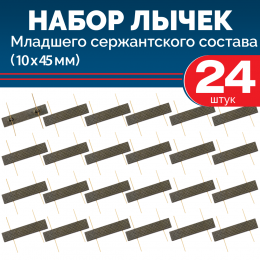 Набор лычек МВД, ФСИН, Росгвардии металлических черных 10*45 мм (24 шт)