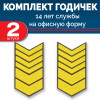 Набор годичек 14 лет оливковый фон желтый шелк 2 шт
