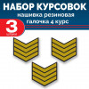 Набор курсовок па галочка 4 курс (желтая, черный фон) 3 шт