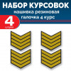 Набор курсовок па галочка 4 курс (желтая, черный фон) 4 шт