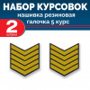 Набор курсовок па галочка 5 курс (желтая, черный фон) 2 шт