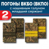 Комплект фальш-погон ВКБО (ВКПО) Цифра младший сержант полевой и желтый галун (2 пары)