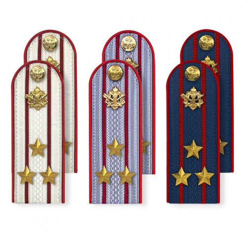 Комплект погон ФСИН 3 пары (синие+серые+белые) ПОЛКОВНИК с петлицей пластиковых