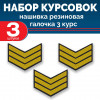 Набор курсовок па галочка 3 курс (желтая, черный фон) 3 шт