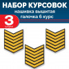 Набор курсовок выш галочка 6 курс (золотая, черный фон) 3 шт